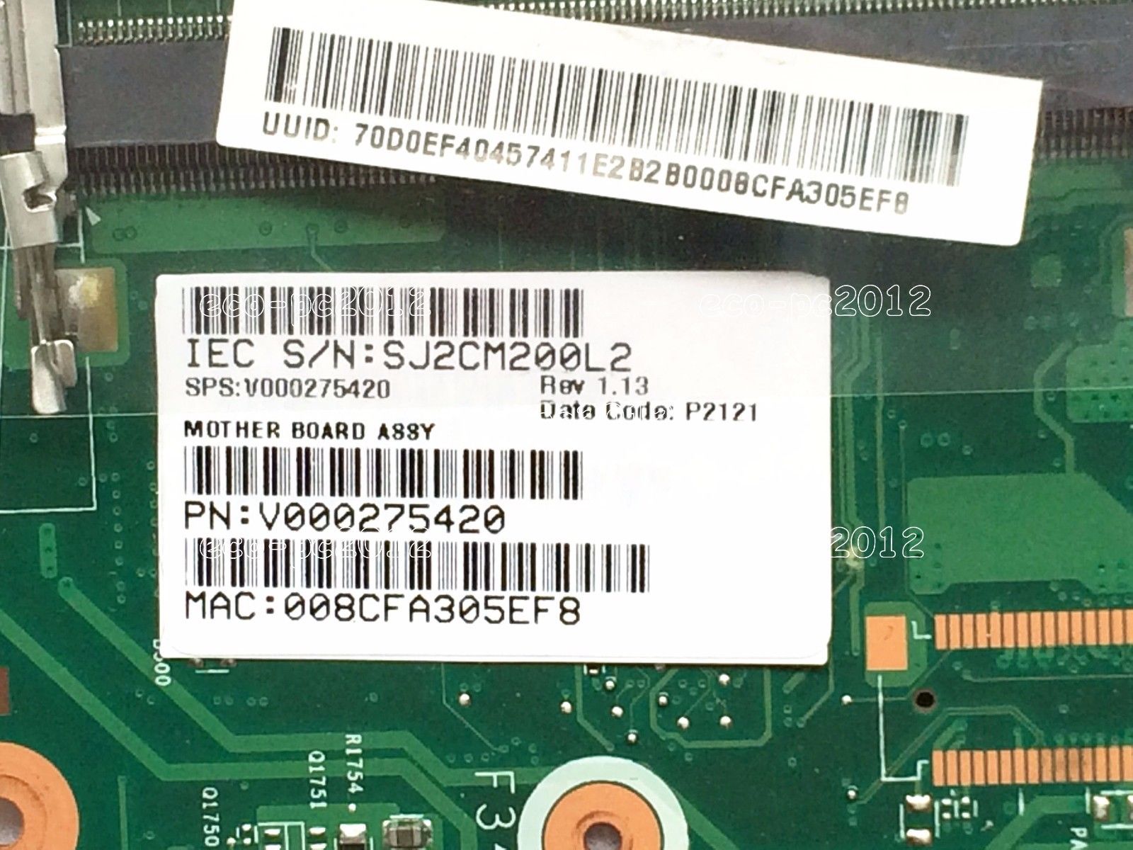 Toshiba Satellite Intel Motherboard – V000275420 / DK10FG-6050A2